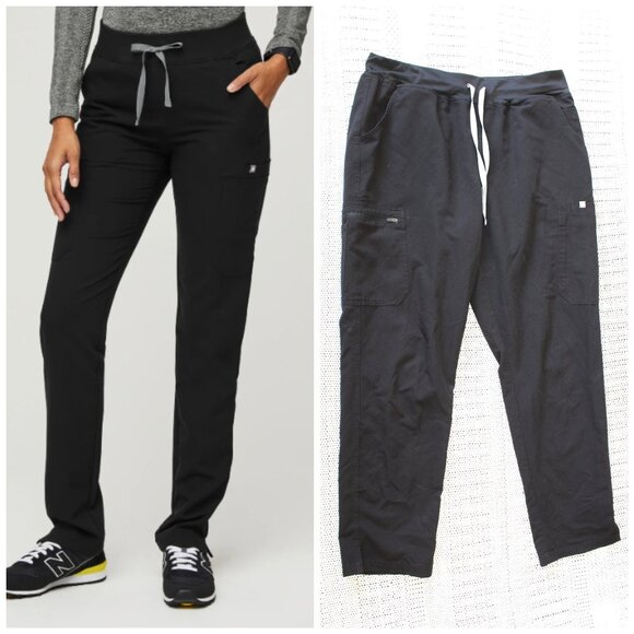 Figs Yola Skinny Scrub Women's Black Pants Size XL Medical Work PO#2721 - Picture 1 of 12